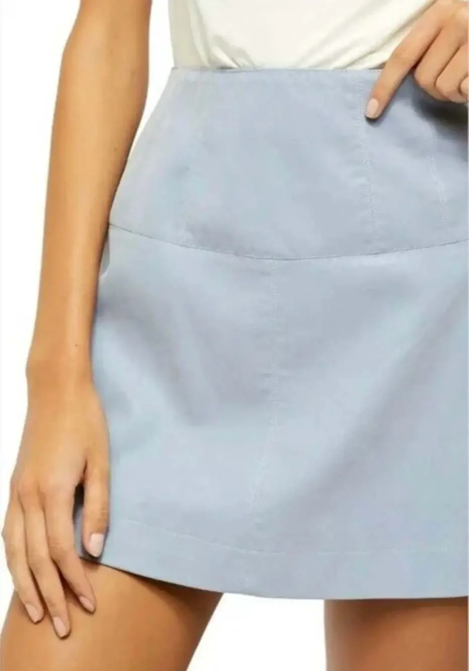 Free People Days in the Sun Faux Leather Mini Skirt in Wisteria Breeze Size 10